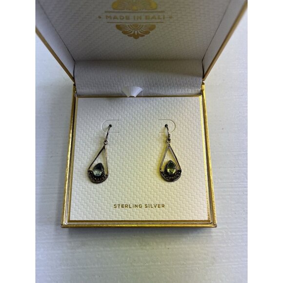 Annika Witt Made in Bali .925 Sterling Silver Blue Topaz Dangle Earrings-NWT Box - Picture 1 of 8